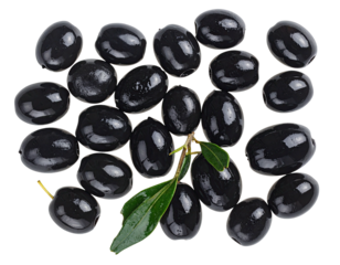 Dark olives clustered, glossy and full