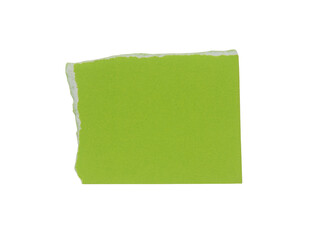 Pieces of torn or cut green paper, design elements isolated on white background.