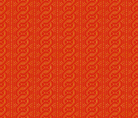 シームレスな赤地に金色ラインの変わり吉原繋ぎ文様背景