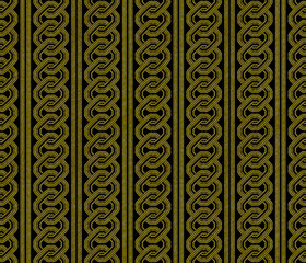 シームレスな黒地に金色ラインの吉原繋ぎ文様背景