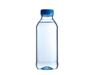 Simple blank water bottle on transparent background 