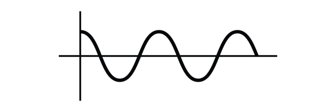 Pure sine wave inverter, amplitude voltage pure sine wave graph. isolated on white and black background. Vector illustration&nbsp;EPS&nbsp;10&nbsp;.