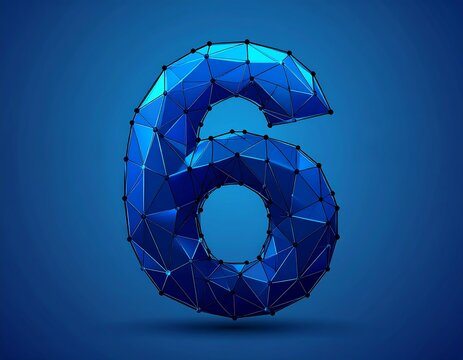 Geometric Number Six Design.