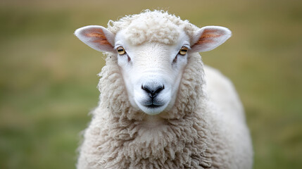 Fototapeta premium Sheep head looking at camera outdoor