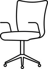 minimalist abstract line art office chair illustration on transparent