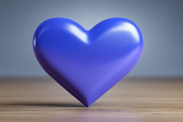 Fototapeta premium Emotive depiction of a glossy purple heart symbolizing affection and connection captured against a soft focus background enhancing the emotional resonance of love and relationships