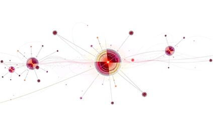 "Quantum Entanglement particles connected by neon threads, futuristic graphic, isolated on white background, PNG cutout, high-detail, sleek sci-fi design"