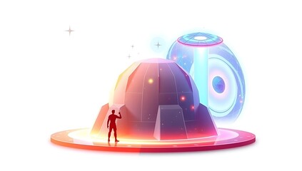 "Quasar cosmic explosion of neon light, futuristic graphic, isolated on white background, PNG cutout, high-detail, sleek starburst design"