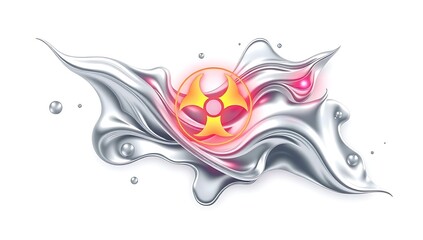 "Quicksilver liquid metal flowing dynamically, futuristic graphic, isolated on white background, PNG cutout, high-detail, sleek metallic design"