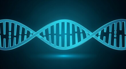 Illuminated DNA Strand Representation on Dark Backdrop for Science