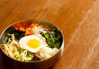 Bibimbap, Korean mixed rice with vegetable