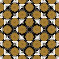 Seamless geometric pattern with gold squares for vintage decoration and wallpaper design