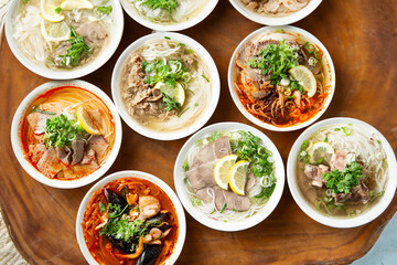 Various Southeast Asian food on the table