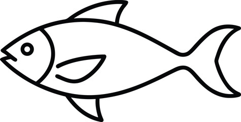 minimalist single line art fish silhouette variation illustration on transparent