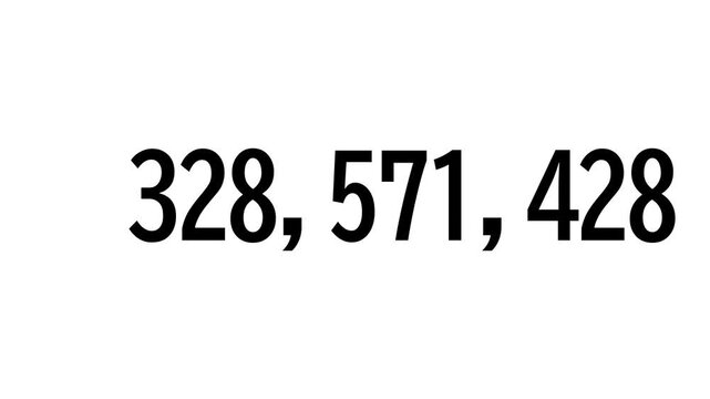 0から1,000,000,000のカウントアップのアニメーション（背景透過）