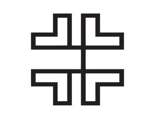 Elegant geometric font stock illustration in outlined vector design