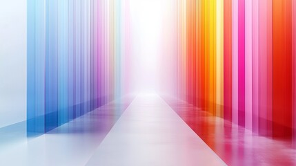 Vibrant abstract tunnel of colorful vertical stripes creating a dynamic modern background