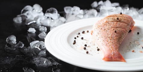 Red rockfish on a plate