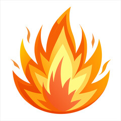 Cartoon flame icon design clip art sticker vector art
