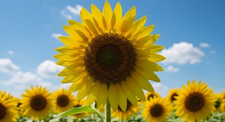 Fototapeta premium Bright sunflower field