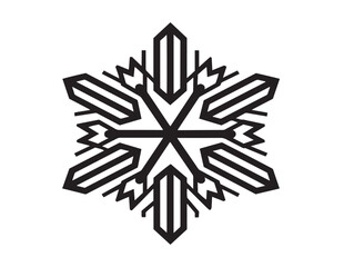 Modern geometric snowflake decorative artwork in clean vector style