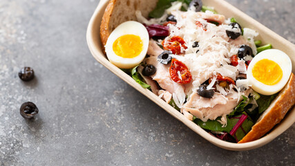 Fresh vegetable salad on plate