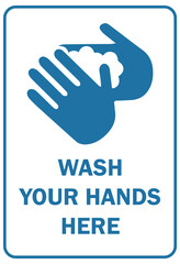wash your hands here sign design for templates.