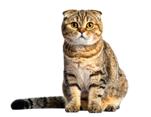 Feline portrait; Scottish Fold cat, alert