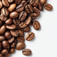 Roasted coffee beans spilling from a pile