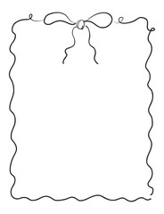Rectangular Wavy Frame with Coquette Bows Outline