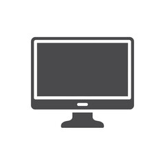 Simple flat icon of a modern computer monitor display