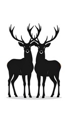 Two black deer silhouettes facing each other