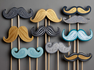 Moustache photo booth props. Mustache cut outs. Movember Movemen