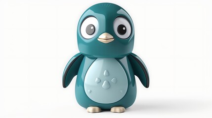 Obraz premium Adorable Teal Penguin Character in Simple Flat Cartoon Style
