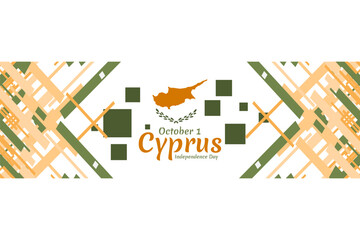 October 1, Independence day of Cyprus vector illustration. Suitable for greeting card, poster and banner.