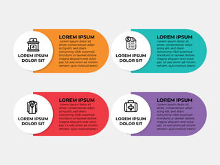 4 steps Infographic Elements, Vector collection.