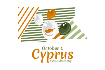 October 1, Independence day of Cyprus vector illustration. Suitable for greeting card, poster and banner.