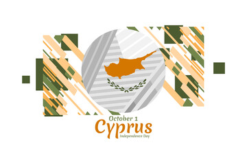 October 1, Independence day of Cyprus vector illustration. Suitable for greeting card, poster and banner.