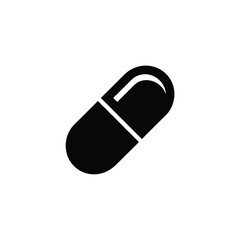 Simple black silhouette of a pharmaceutical capsule