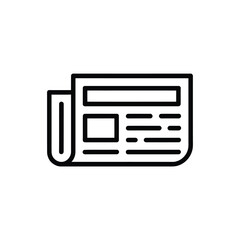 Simple line art icon of a folded newspaper