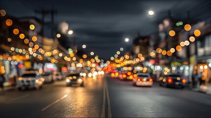 Soft bokeh city lights in Chiang Mai Thailand at night abstract blurred background with warm glowing orbs ideal for web banners posters social media headers and elegant backdrop with copy space