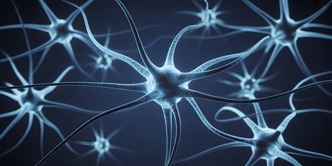 Glowing Neural Synapse Network on Midnight Blue