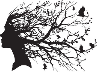 Obraz premium Human Tree Silhouette Pack