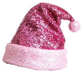 PNG Pink santa hat christmas glitter sweatshirt.