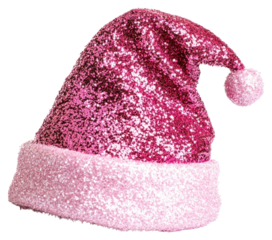PNG Pink santa hat christmas glitter sweatshirt.