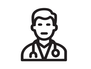 Professional Medical Staff Symbol Outline Vector Illustration