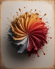 Colorful Paint Explosion Artistic Swirls and Splashes on Canvas.