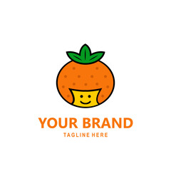 cute and attractive orange mascot logo