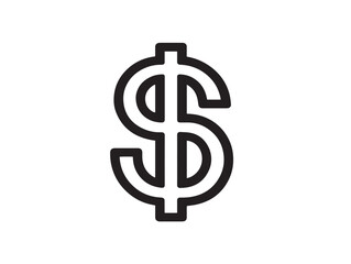 Modern Currency Symbol Minimal Line Art Vector Icon