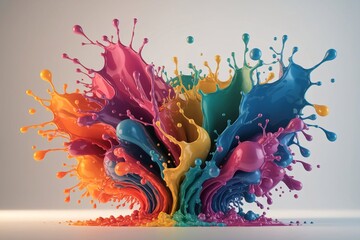 Colorful paint splash explosion vibrant abstract art design.